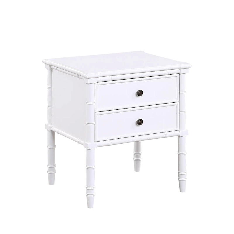Carved Bamboo 2-drawer Nightstand by
