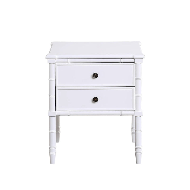 Carved Bamboo 2-drawer Nightstand by