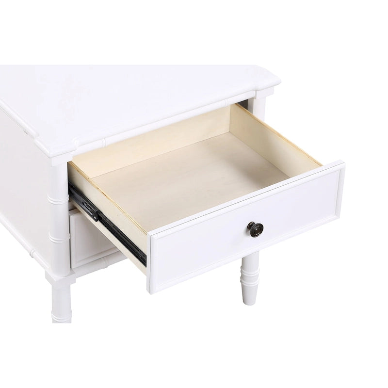 Carved Bamboo 2-drawer Nightstand by