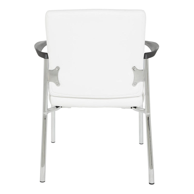 Guest Chair with Faux Leather and Chrome Frame