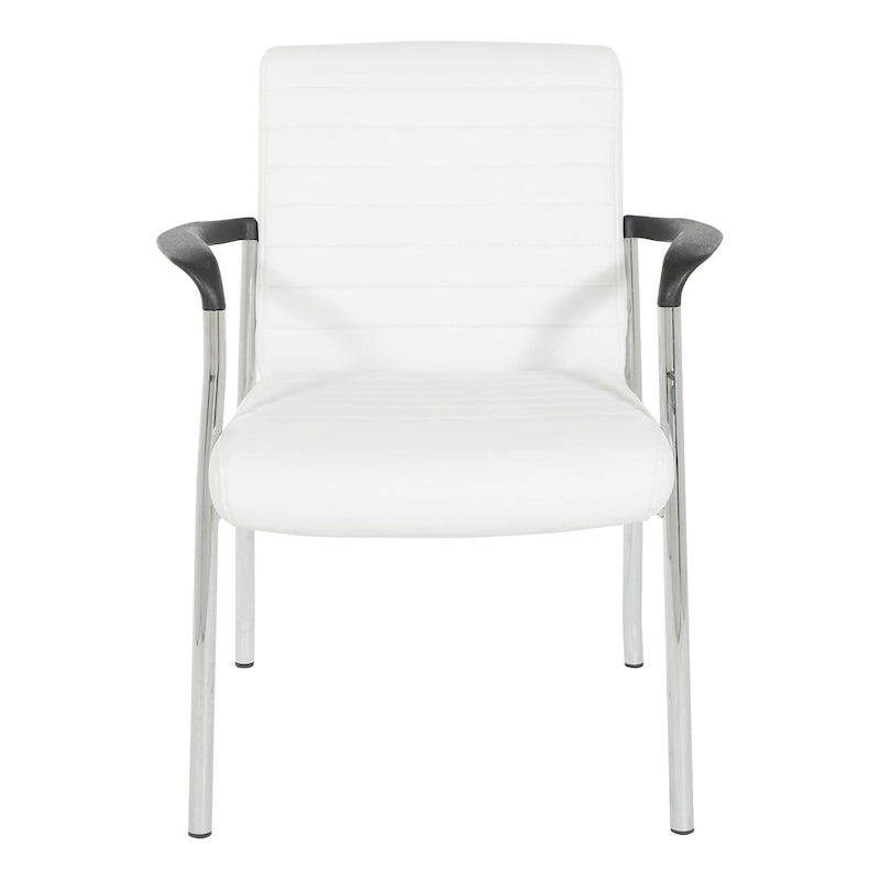 Guest Chair with Faux Leather and Chrome Frame