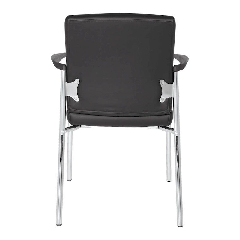 Guest Chair with Faux Leather and Chrome Frame