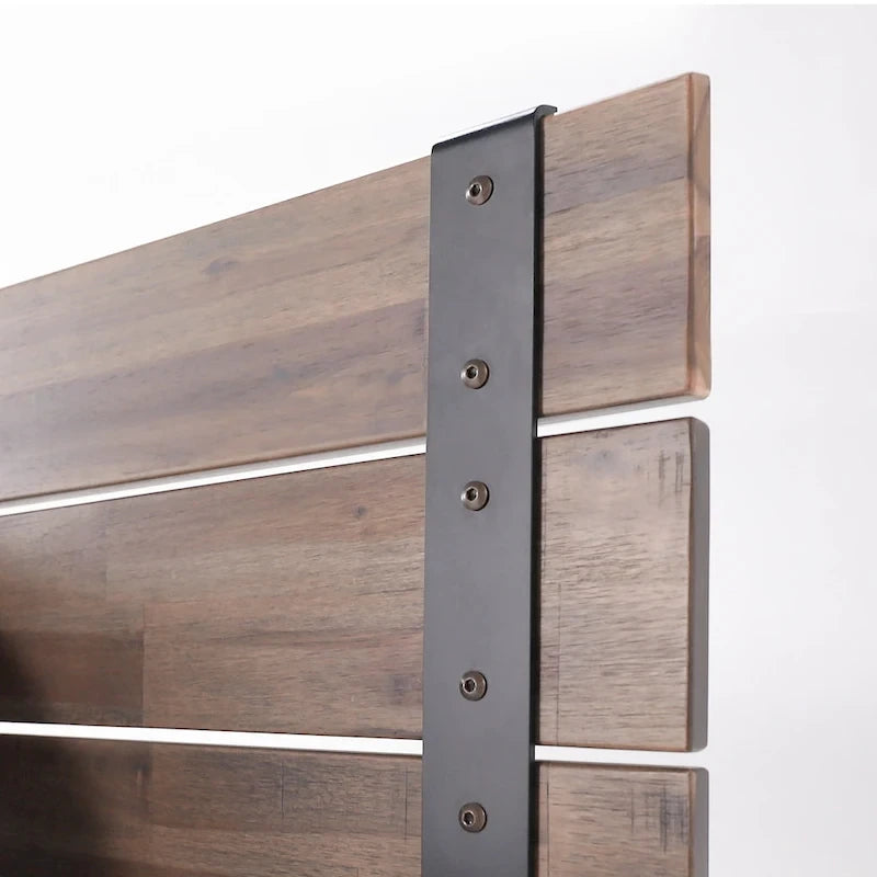 Metal and Wood Platform Bed Frame