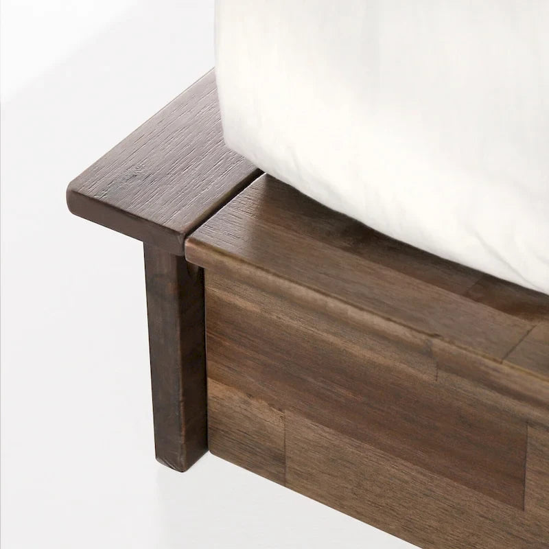 Metal and Wood Platform Bed Frame