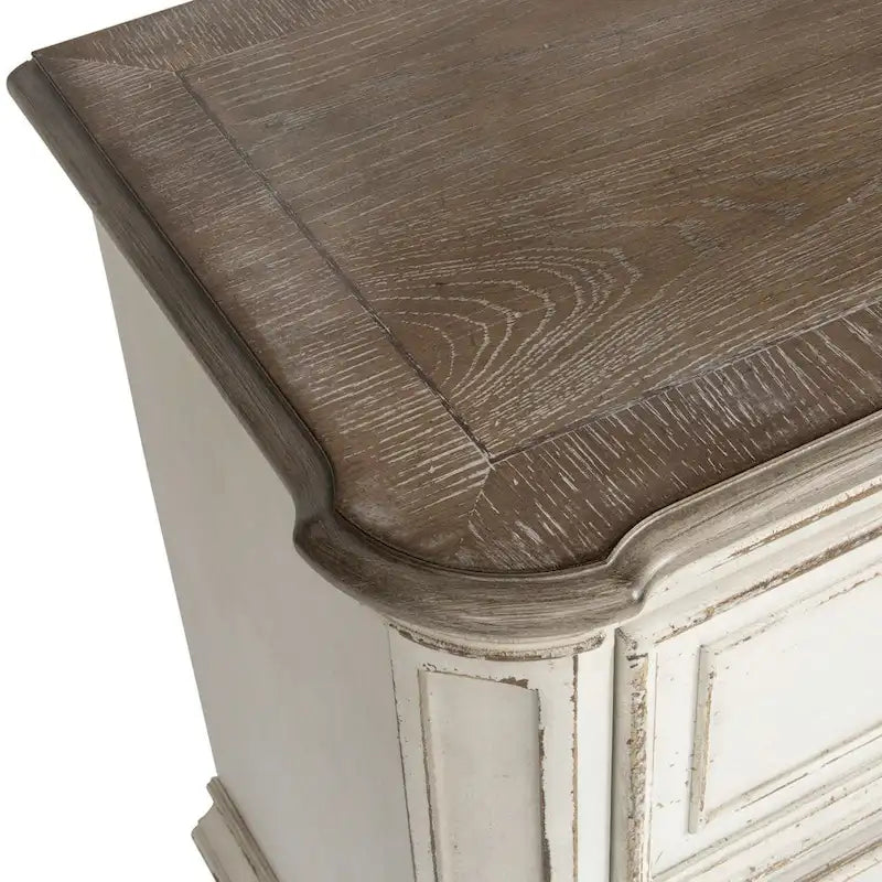 2-Drawer Oak Night Stand for Bedroom - 2 Finish Options