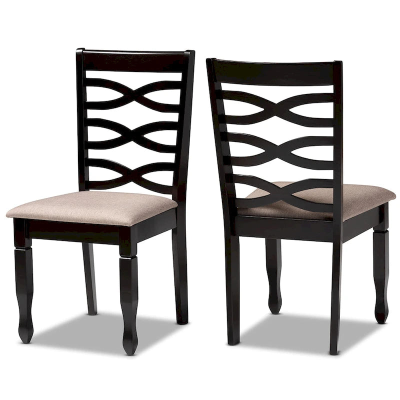 Modern and Contemporary 2-Piece Wood Dining Chair Set