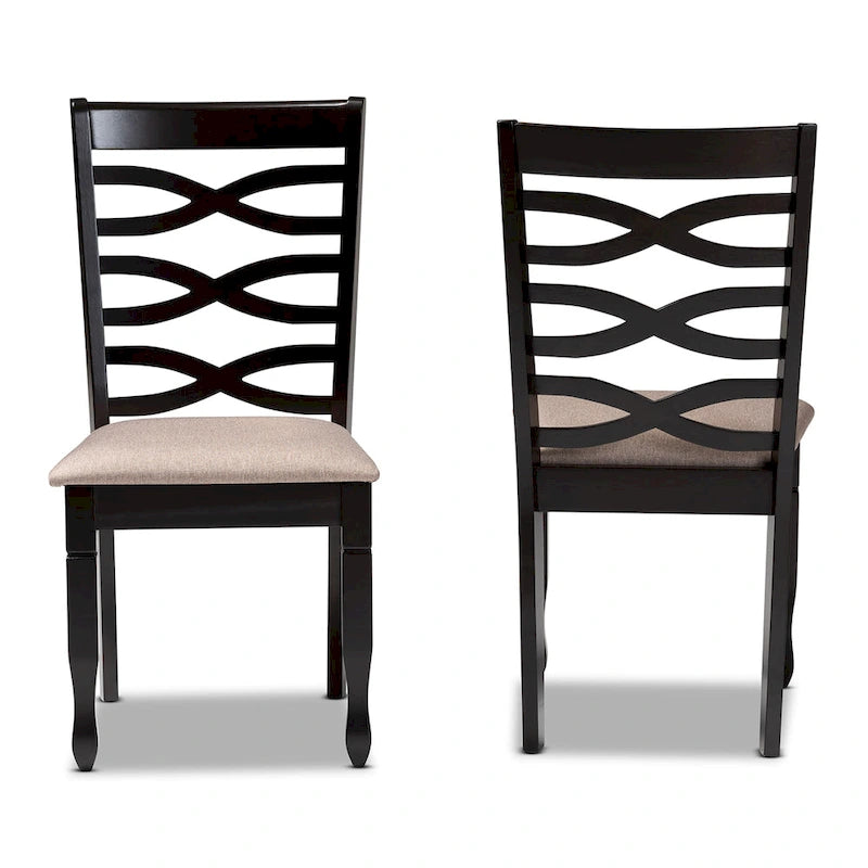 Modern and Contemporary 2-Piece Wood Dining Chair Set