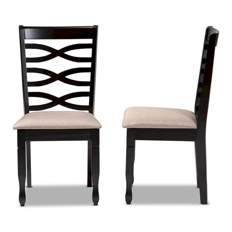 Modern and Contemporary 2-Piece Wood Dining Chair Set