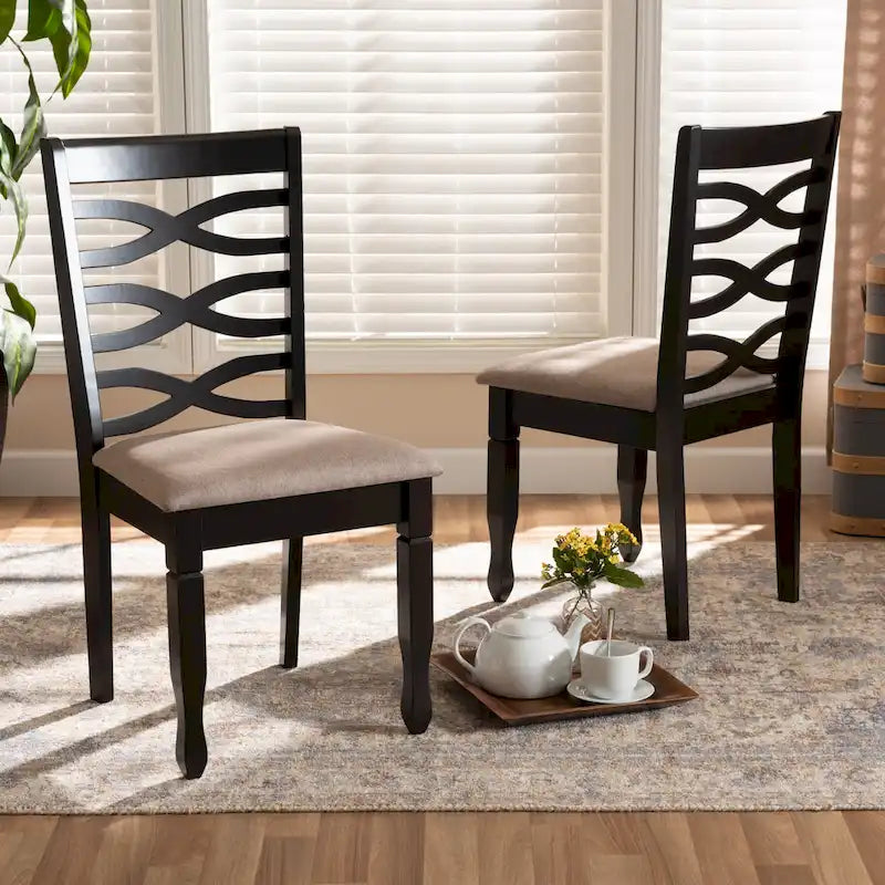 Modern and Contemporary 2-Piece Wood Dining Chair Set
