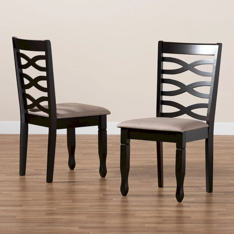 Modern and Contemporary 2-Piece Wood Dining Chair Set