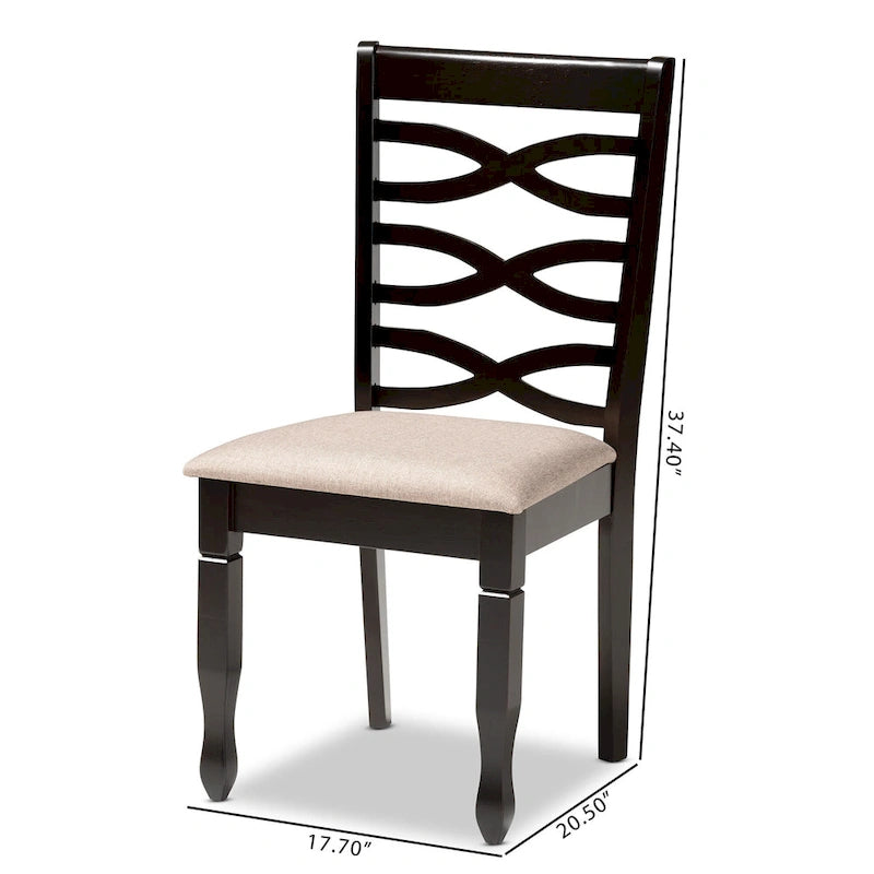 Modern and Contemporary 2-Piece Wood Dining Chair Set