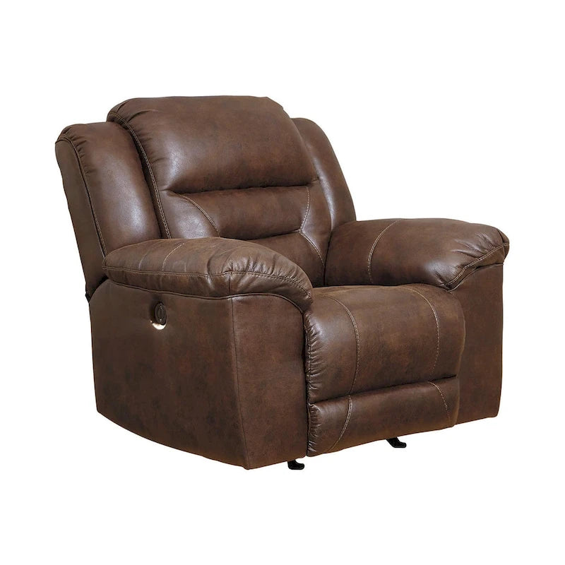 Contemporary Power Rocker Recliner Chocolate