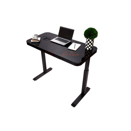 47.5 in Tempered Glass Electric Standing Desk Top Dual 2.4A USB Charging Port Height Adjustable to 47.5 in H