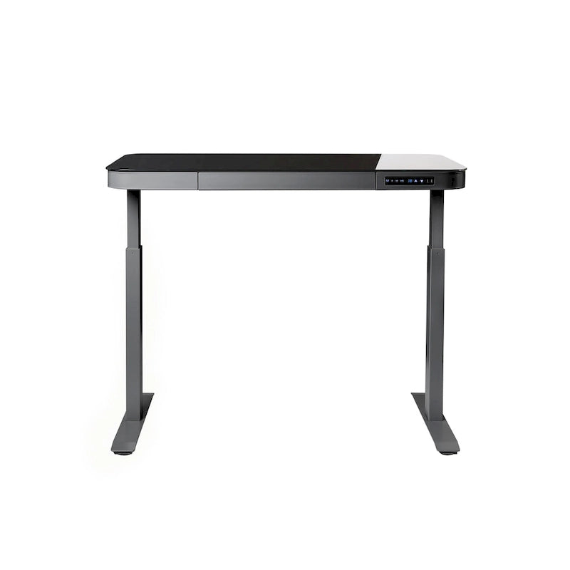 47.5 in Tempered Glass Electric Standing Desk Top Dual 2.4A USB Charging Port Height Adjustable to 47.5 in H