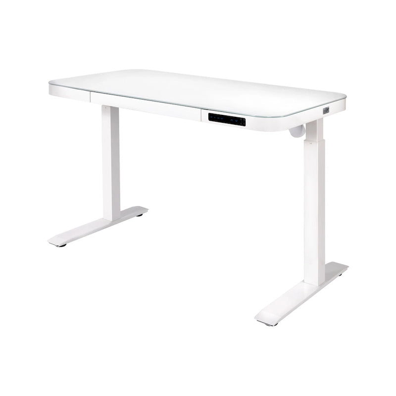 47.5 in Tempered Glass Electric Standing Desk Top Dual 2.4A USB Charging Port Height Adjustable to 47.5 in H
