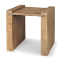 Light Brown Solid Wood Square Accent Table