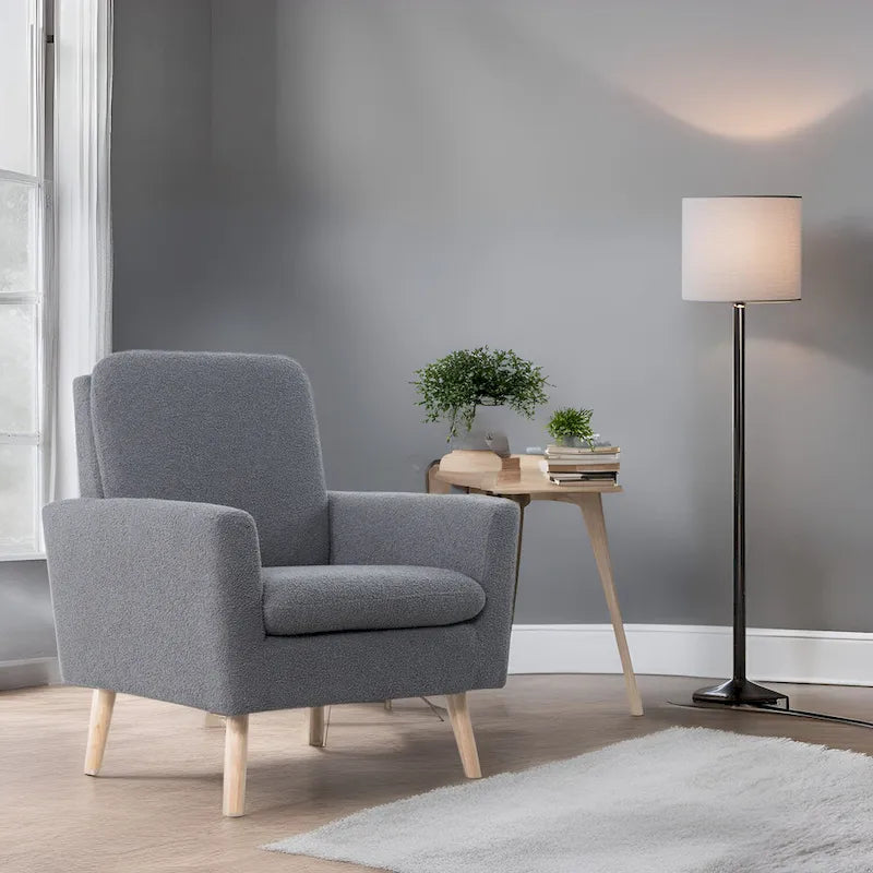 Mid-century Modern Chair Durable Wood frame Accent Chairs for Living Room Reading Chair with armrest