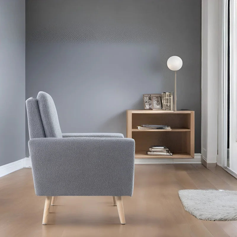 Mid-century Modern Chair Durable Wood frame Accent Chairs for Living Room Reading Chair with armrest