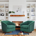 Modern Upholstered Wooden Accent Chair 360 Barrel Swivel Set of 2 Armchair for Living Room