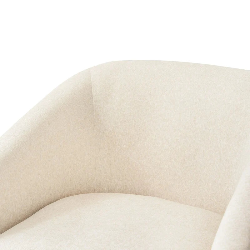 Modern Upholstered Wooden Accent Chair 360 Barrel Swivel Set of 2 Armchair for Living Room