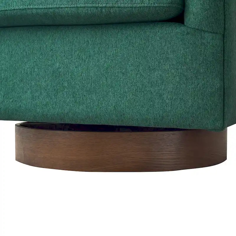 Modern Upholstered Wooden Accent Chair 360 Barrel Swivel Set of 2 Armchair for Living Room