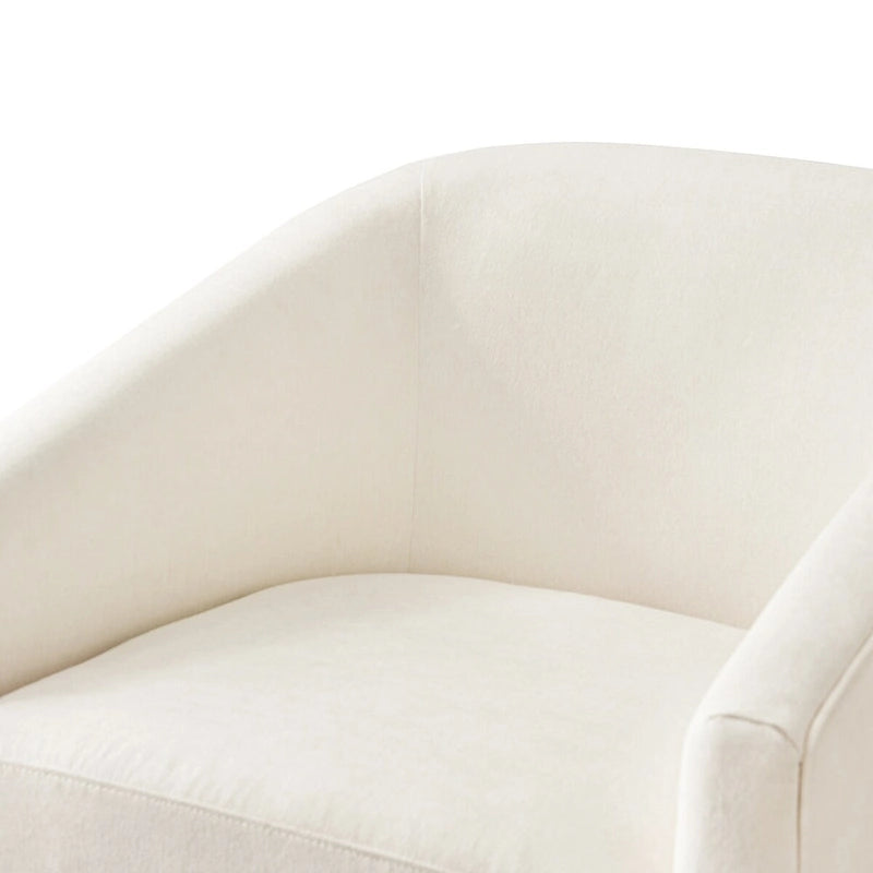 Modern Upholstered Wooden Accent Chair 360 Barrel Swivel Set of 2 Armchair for Living Room