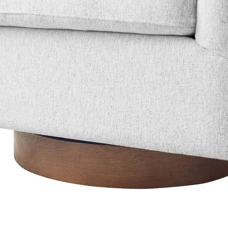 Modern Upholstered Wooden Accent Chair 360 Barrel Swivel Set of 2 Armchair for Living Room