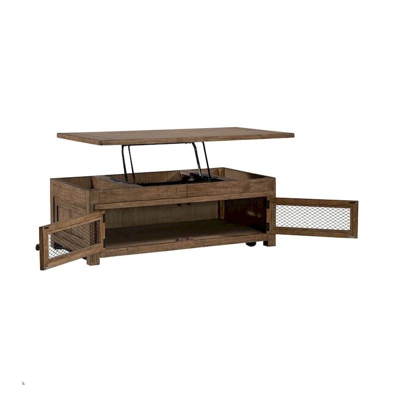 Weathered Toffee Lift Top Cocktail Table