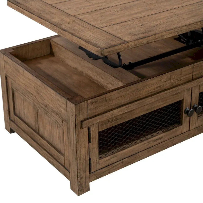 Weathered Toffee Lift Top Cocktail Table