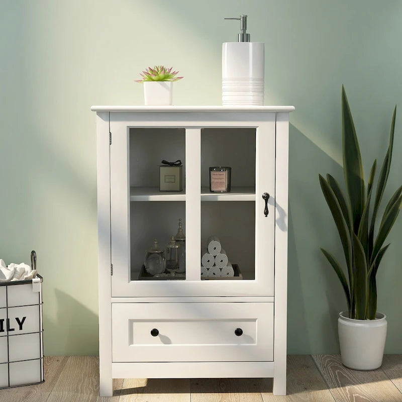 Versatile Storage Cabinet Glass Doors Buffet/Sideboard