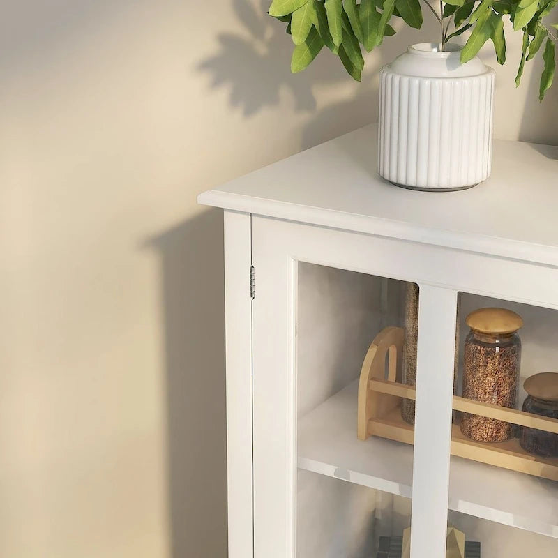Versatile Storage Cabinet Glass Doors Buffet/Sideboard