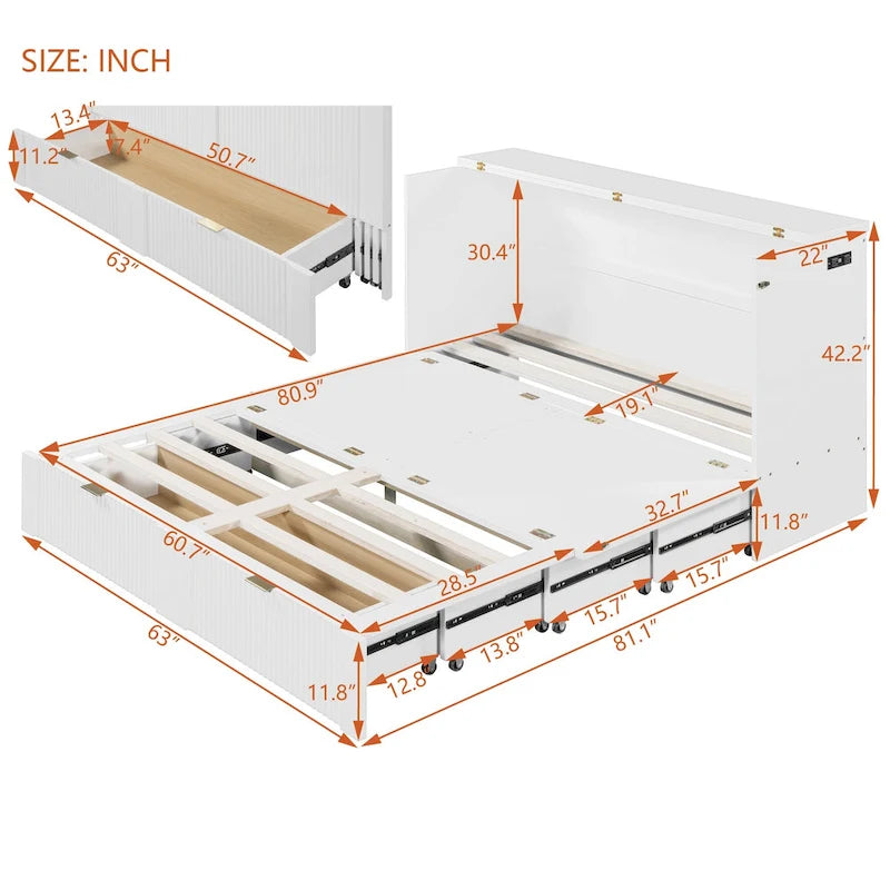 Murphy Bed with drawer and a set of Sockets & USB Ports