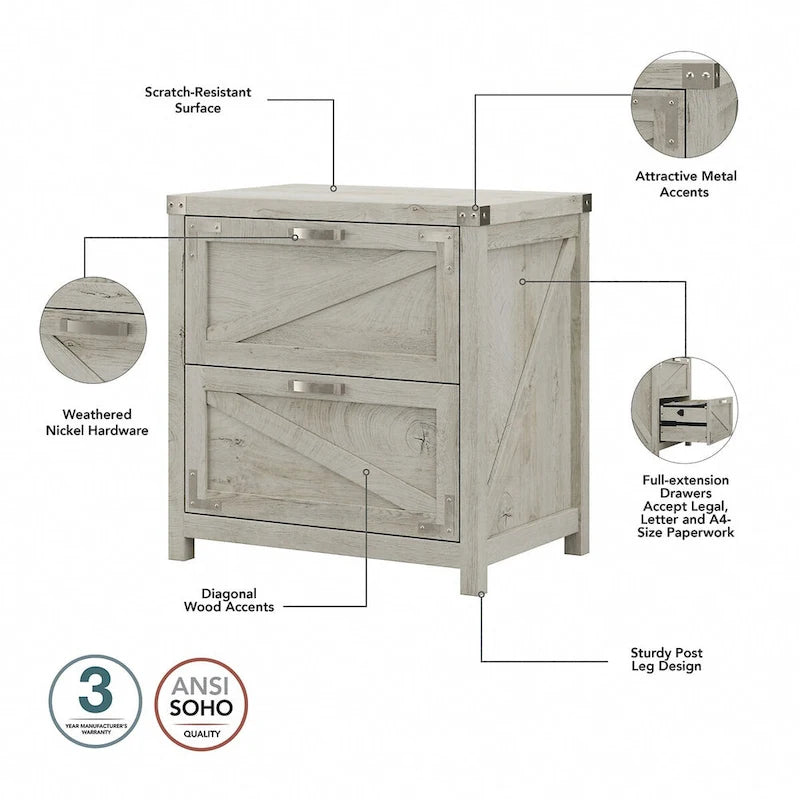 2 Drawer Lateral File Cabinet by
