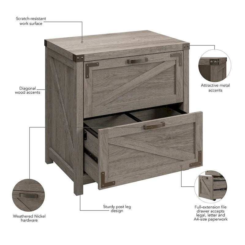 2 Drawer Lateral File Cabinet by